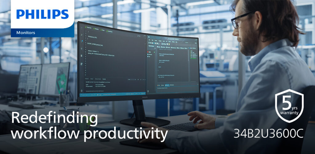 Philips 34B2U3600C: primul monitor Philips cu o garanție de 5 ani și certificat TCO, generația 10